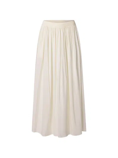 Loulou De Saison Naya Gathered Flared Maxi Skirt In White