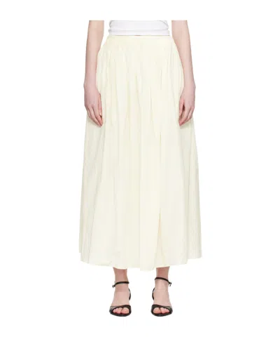 Loulou De Saison Naya Gathered Flared Maxi Skirt In White