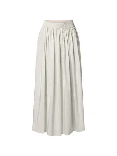 Loulou De Saison Naya Gathered Midi Long Skirt In White