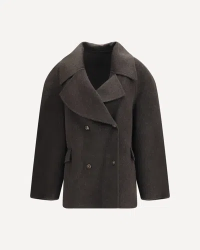 Loulou De Saison Neil Wool Cashmere Jacket In Brown