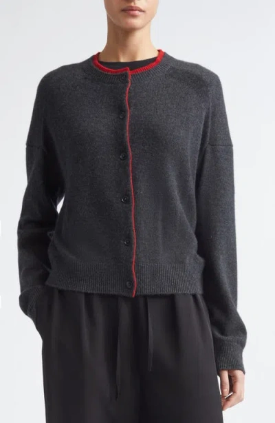 Loulou De Saison Nicola Contrast Cardigan In Gray