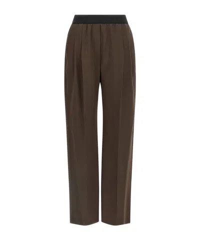 Loulou De Saison Niro Straight-leg Pants In Brown