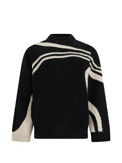 Loulou De Saison Noga Abstract-pattern Sweater In Black