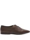 Loulou De Saison Nora Lds Beveled-toe Lace-up Shoes In Brown
