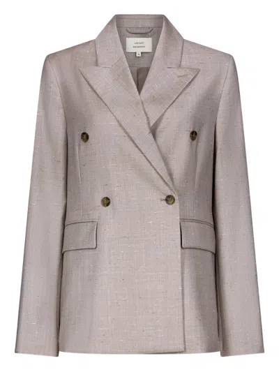 Loulou De Saison Norma Double-breasted Peak-lapel Blazer In Purple
