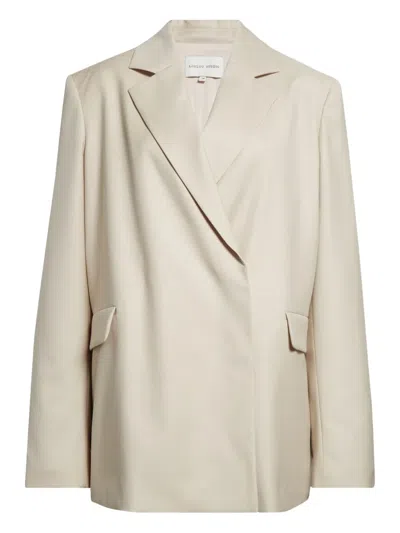 Loulou De Saison Notched-lapel Blazer In Neutral