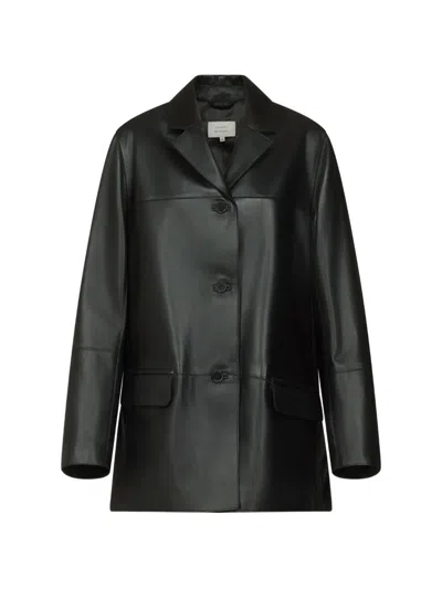 Loulou De Saison Notch-lapel Leather Jacket In Black