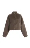 Loulou De Saison Nyma Cropped Wool-cashmere Jacket In Brown