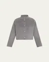Loulou De Saison Nyma Wool-cashmere Crop Jacket In Gray