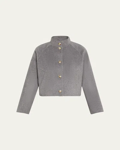 Loulou De Saison Nyma Wool-cashmere Crop Jacket In Gray