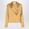 Loulou De Saison Ochre Satin Persia Blouse In Neutral