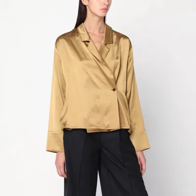 Loulou De Saison Ochre Satin Persia Blouse In Multi