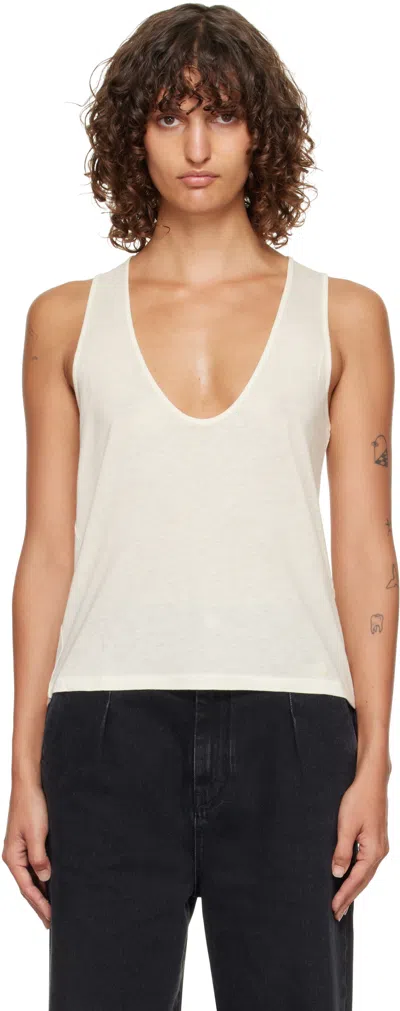 Loulou De Saison Off-white Albia Lds Jersey Tank Top