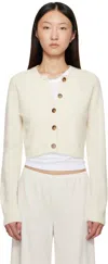 Loulou De Saison Off-white Zephir Cashmere Cropped Cardigan