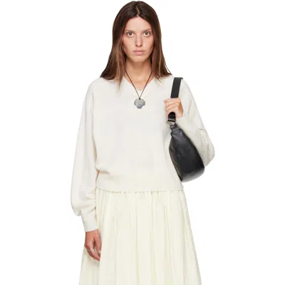 Loulou De Saison Off-white Anzor Lds Cashmere V Neck Sweater In Ivory