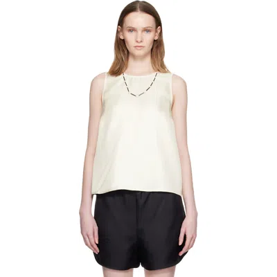 Loulou De Saison Off-white Gema Sleeveless Silk Top