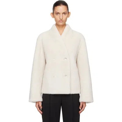 Loulou De Saison Off-white Reversible Catherine Leather Jacket In Neutral