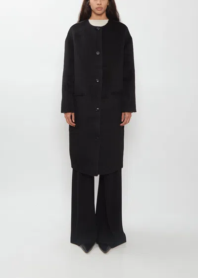 Loulou De Saison Orson Oval Shaped Alpaca Wool Coat In Multi