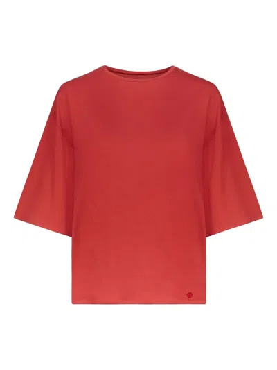 Loulou De Saison Osis Drop-shoulder T-shirt In Red