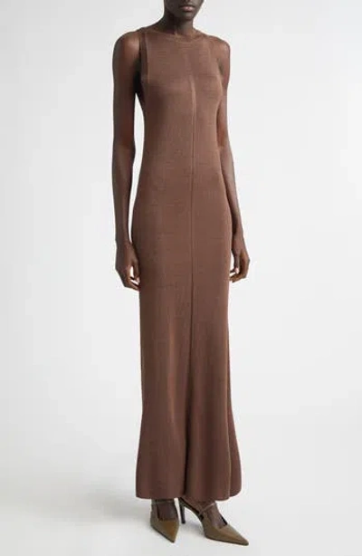 Loulou De Saison Pablo Sleeveless Maxi Dress In Brown