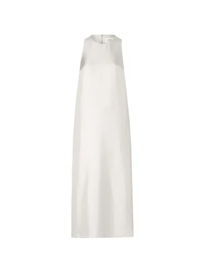 Loulou De Saison Paloma Twisted Back Midi Dress In White
