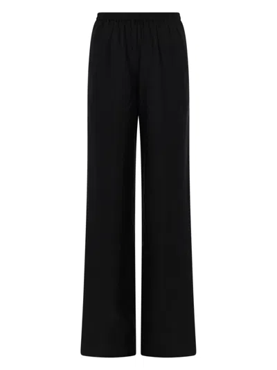 Loulou De Saison Alera Silk Loose Wide-leg Pants In Black