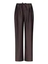 Loulou De Saison Wide-leg Casual Pants In Brown