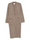 Loulou De Saison Patch-pocket Button Cardigan Coat In Brown