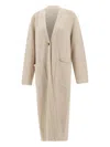 Loulou De Saison Patch-pocket V-neck Cardigan In Neutral