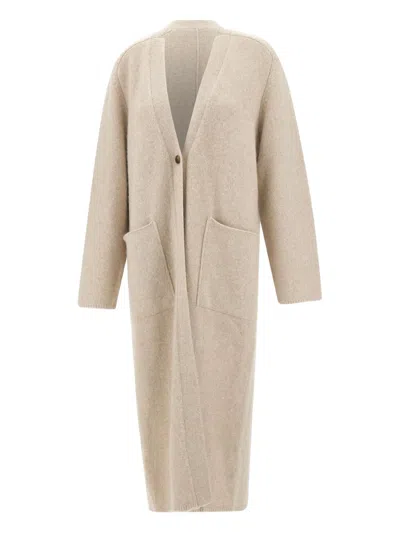 Loulou De Saison Patch-pocket V-neck Cardigan In Neutral