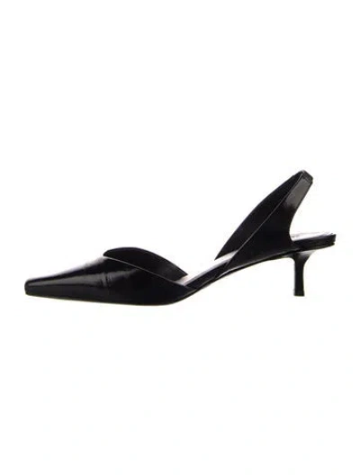 Pre-owned Loulou De Saison Patent Leather Slingback Pumps In Black
