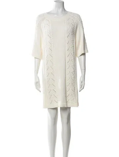 Pre-owned Loulou De Saison Patterned Knee-length Dress In Neutrals