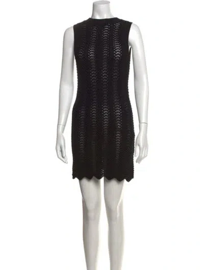 Pre-owned Loulou De Saison Patterned Mini Dress In Black