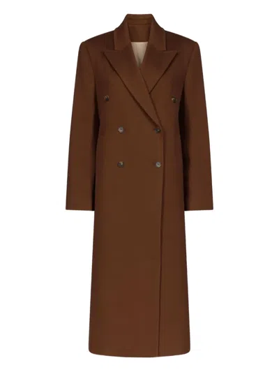 Loulou De Saison Rosco Double-breasted Wool And Cashmere-blend Coat In Brown