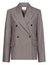 Loulou De Saison Peak-lapels Double-breasted Blazer In Gray