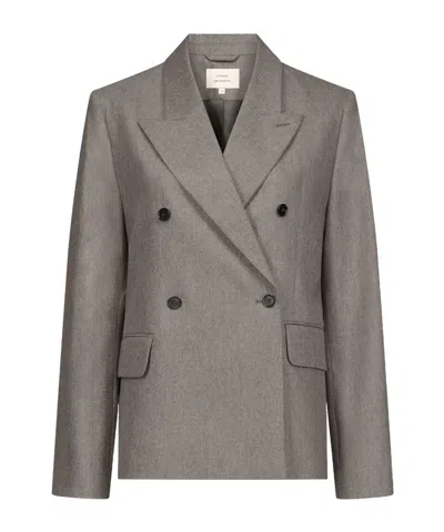 Loulou De Saison Peak-lapels Double-breasted Blazer In Gray