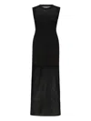 Loulou De Saison Philae Sheer-panels Midi Dress In Black