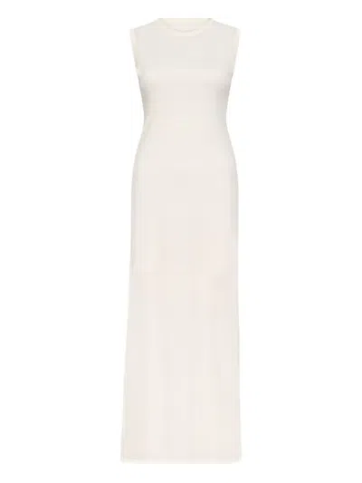 Loulou De Saison Philae Side-vents Midi Dress In White