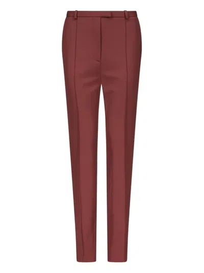 Loulou De Saison Pleat-front Straight Trousers In Burgundy