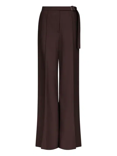 Loulou De Saison Pleated Buckle-fastening Trousers In Brown