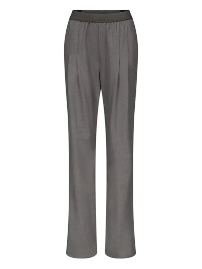 Loulou De Saison Pleated Elasticated-waist Straight Trousers In Brown
