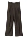 Loulou De Saison Pleated-front Trousers In Brown