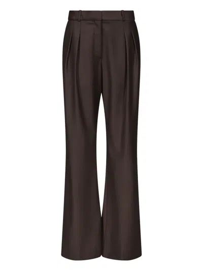 Loulou De Saison Pleated Straight-leg Trousers In Burgundy
