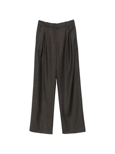 Loulou De Saison Pleated Straight-leg Trousers In Transparent