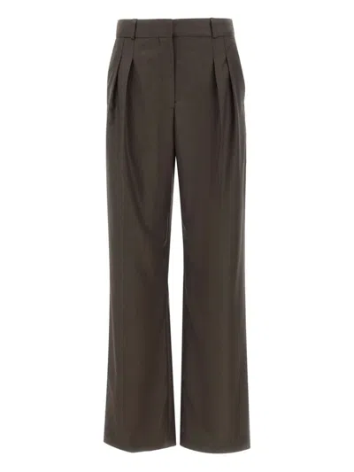 Loulou De Saison Pleated Wide-leg Trousers In Gray