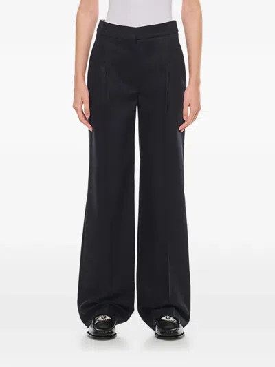 Loulou De Saison Pleated Wool Trousers In Black