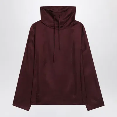 Loulou De Saison Plum Cyna Silk Blouse In Burgundy