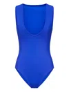 Loulou De Saison Plunging Scoop-neck Swimsuit In Blue