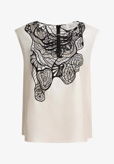 LOULOU DE SAISON POLA LACE-APPLIQUE BLOUSE