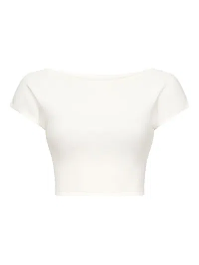 Loulou De Saison Polly Boat-neck Jersey Top In White